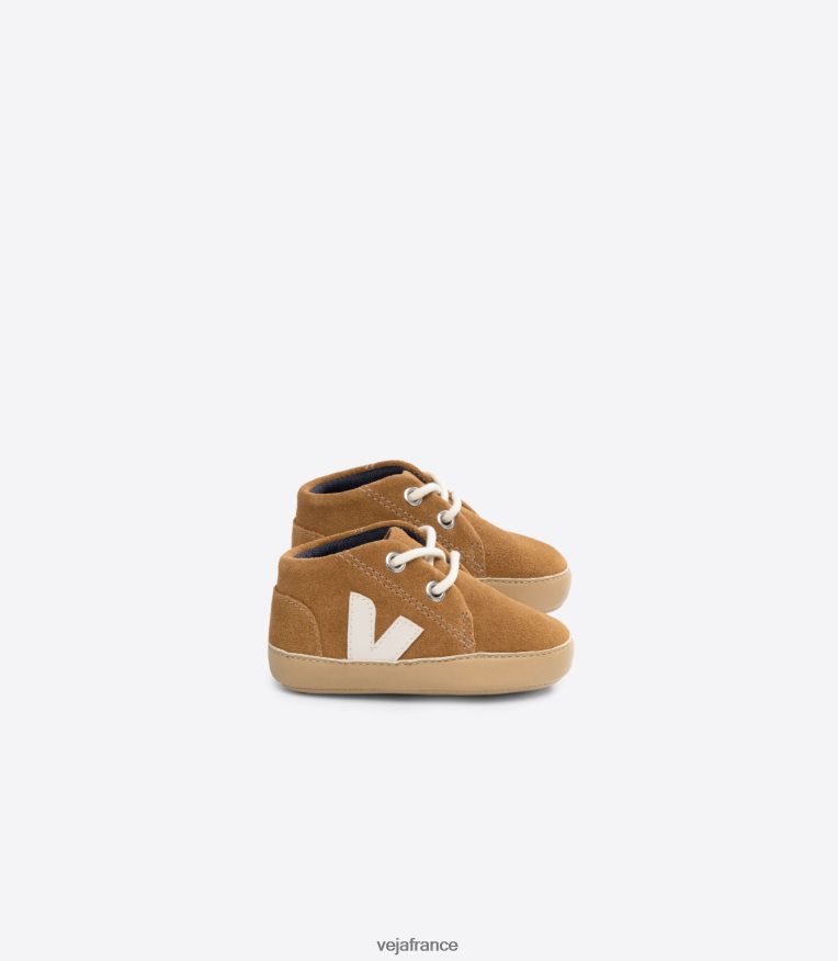 chaussures Veja bébé daim camel pierre enfants 0826JT402