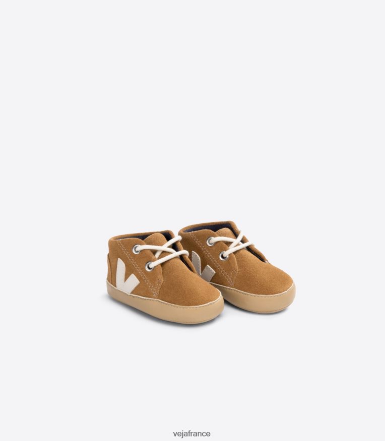 chaussures Veja bébé daim camel pierre enfants 0826JT402