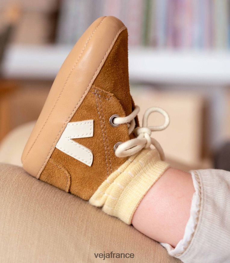 chaussures Veja bébé daim camel pierre enfants 0826JT402