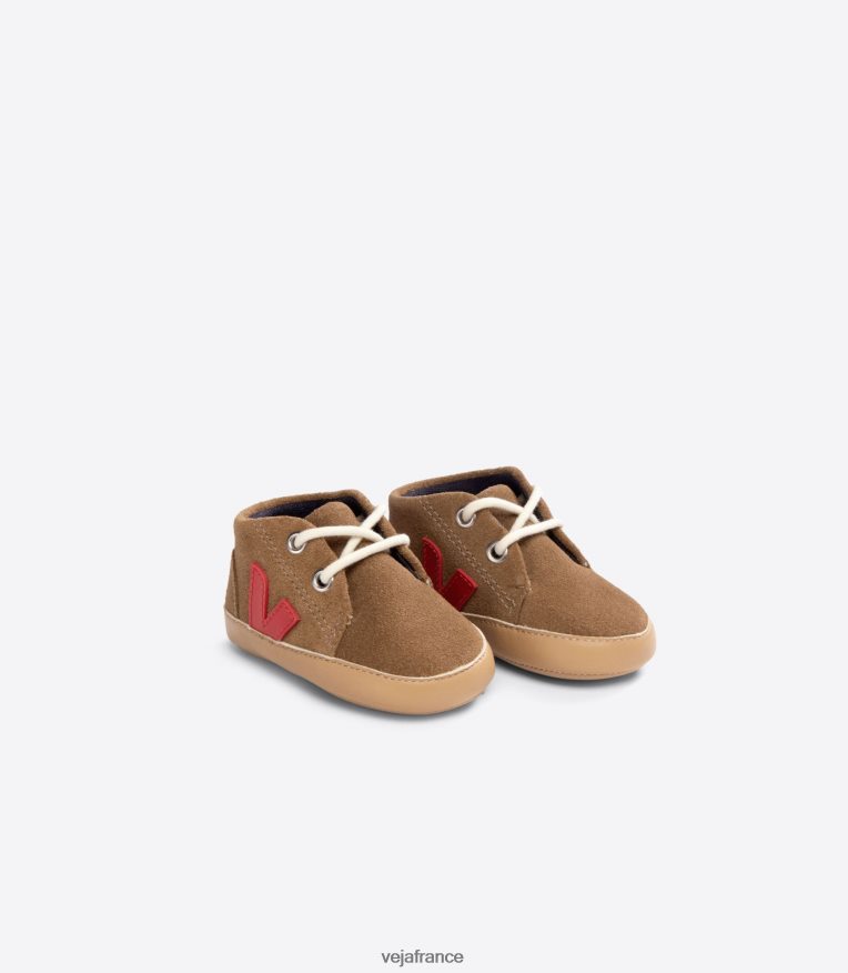 chaussures Veja bébé daim marron pékin enfants 0826JT406