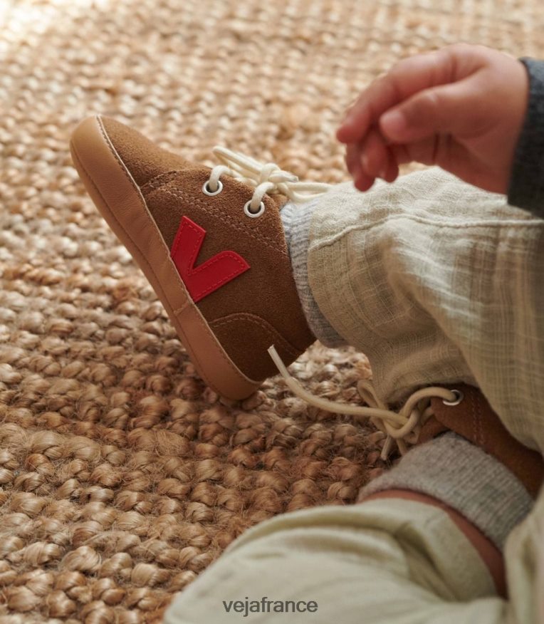 chaussures Veja bébé daim marron pékin enfants 0826JT406