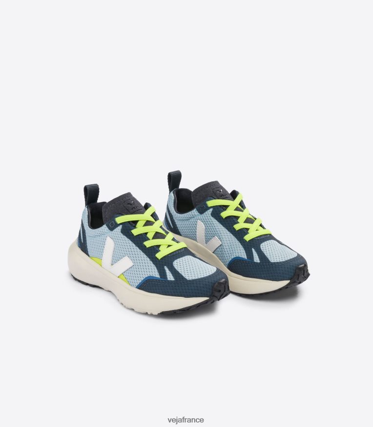 chaussures Veja lacets élastiques canari alveomesh acier blanc enfants 0826JT376