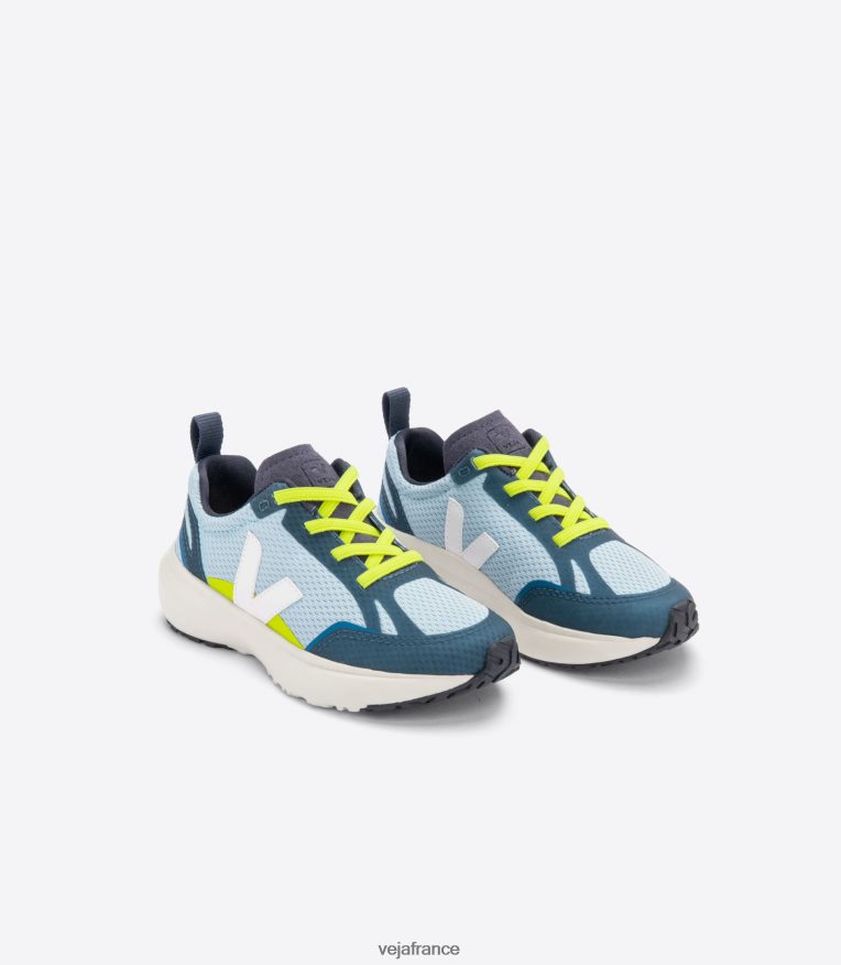 chaussures Veja lacets élastiques canari alveomesh acier blanc enfants 0826JT383