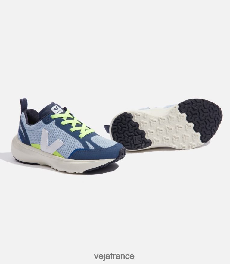 chaussures Veja lacets élastiques canari alveomesh acier blanc enfants 0826JT383