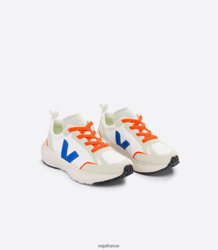 chaussures Veja lacets élastiques canari alveomesh blanc indigo enfants 0826JT377