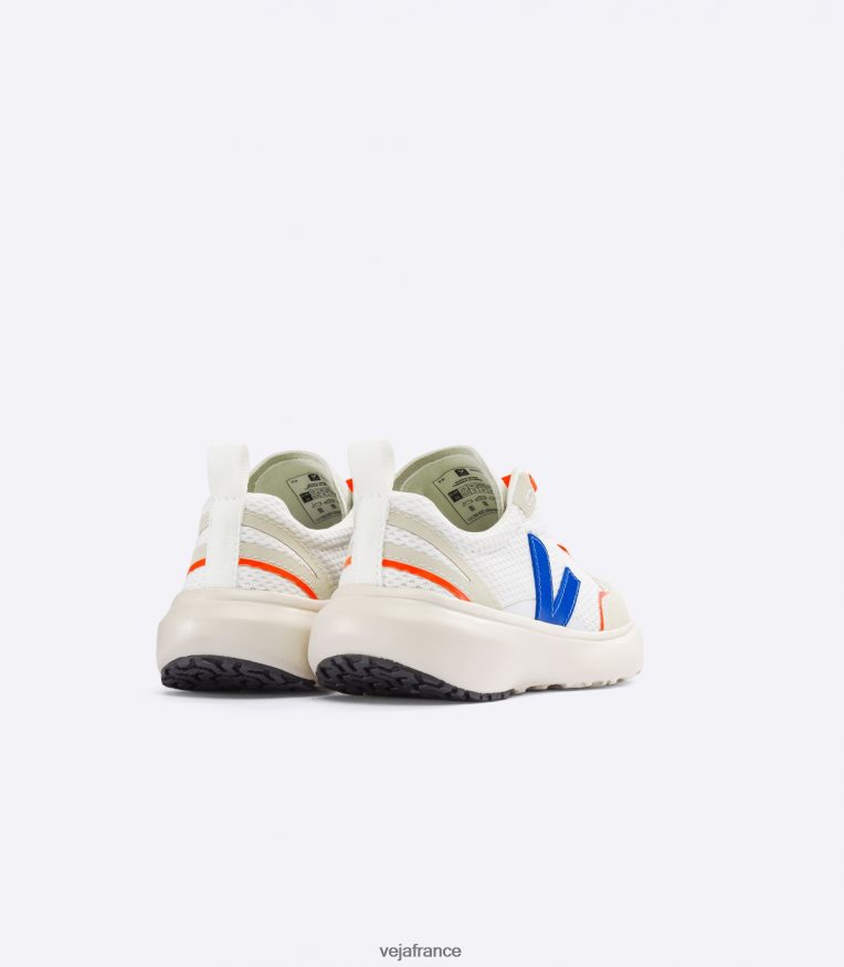 chaussures Veja lacets élastiques canari alveomesh blanc indigo enfants 0826JT377