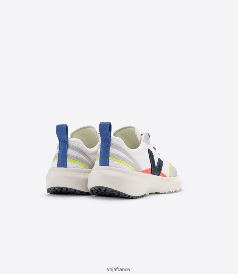 chaussures Veja lacets élastiques canari alveomesh blanc nautico enfants 0826JT381