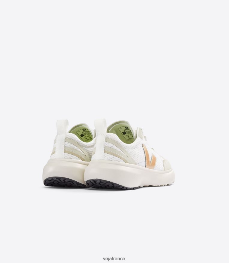 chaussures Veja lacets élastiques canari alveomesh blanc platine enfants 0826JT378