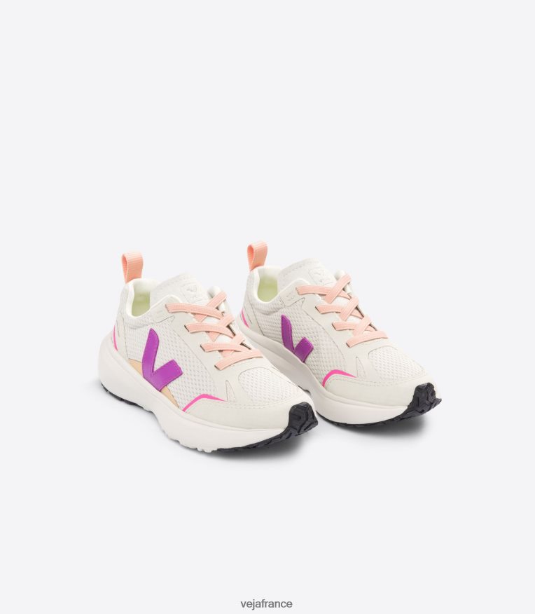 chaussures Veja lacets élastiques canari alveomesh lotus naturel enfants 0826JT379