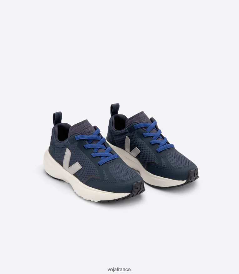 chaussures Veja lacets élastiques canari alveomesh nautico oxford gris enfants 0826JT384