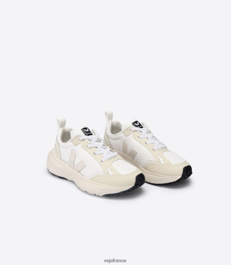 chaussures Veja lacets élastiques canari alveomesh pierre blanche enfants 0826JT391