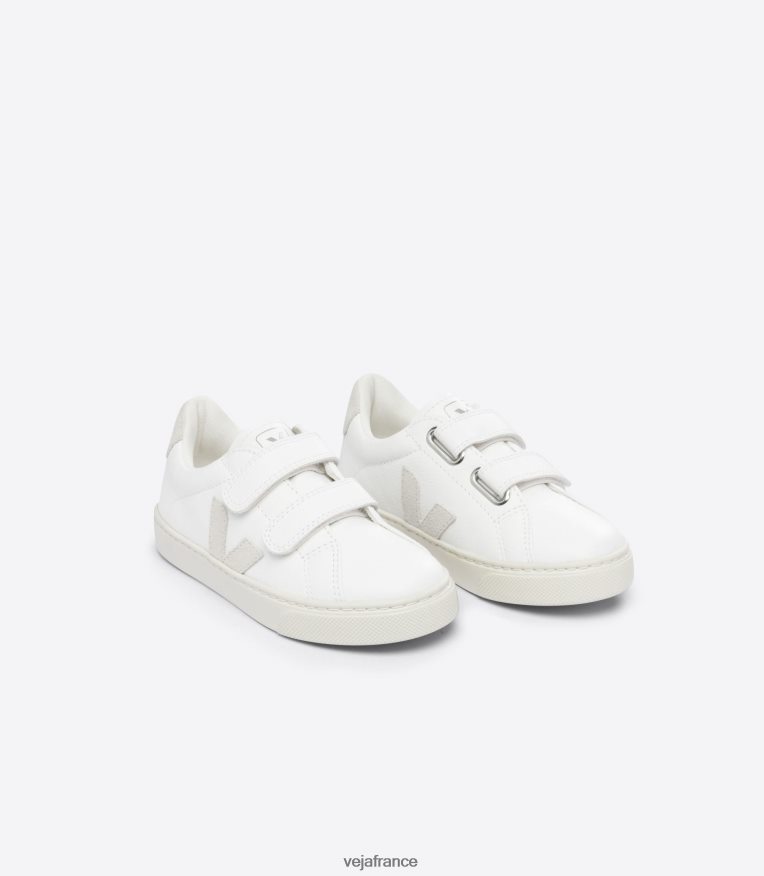 chaussures Veja Esplar cuir sans chrome blanc naturel enfants 0826JT324
