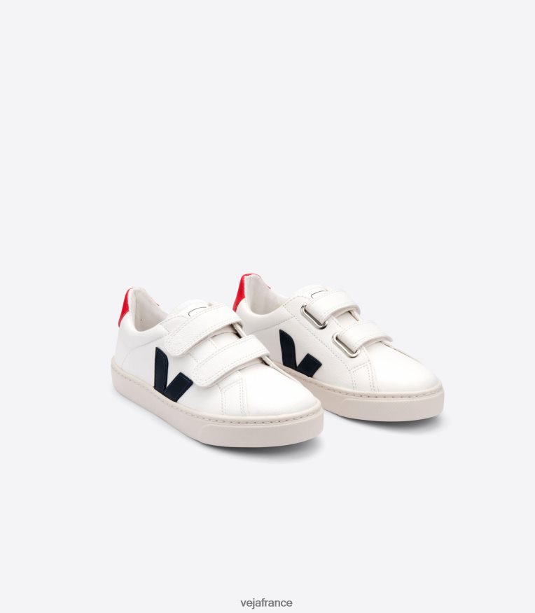 chaussures Veja esplar cuir sans chrome blanc nautico pekin enfants 0826JT321