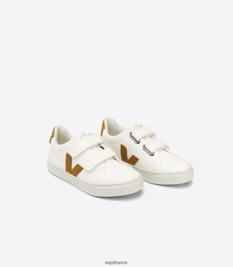 chaussures Veja esplar cuir sans chrome camel blanc enfants 0826JT328