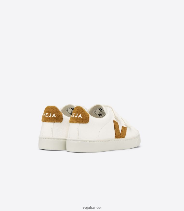 chaussures Veja esplar cuir sans chrome camel blanc enfants 0826JT328