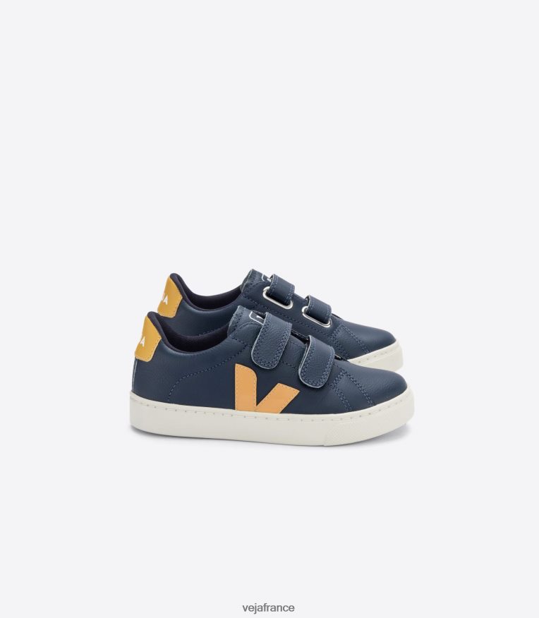 chaussures Veja esplar cuir sans chrome nautico moutarde enfants 0826JT339