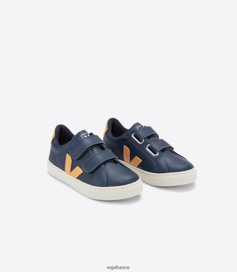 chaussures Veja esplar cuir sans chrome nautico moutarde enfants 0826JT339