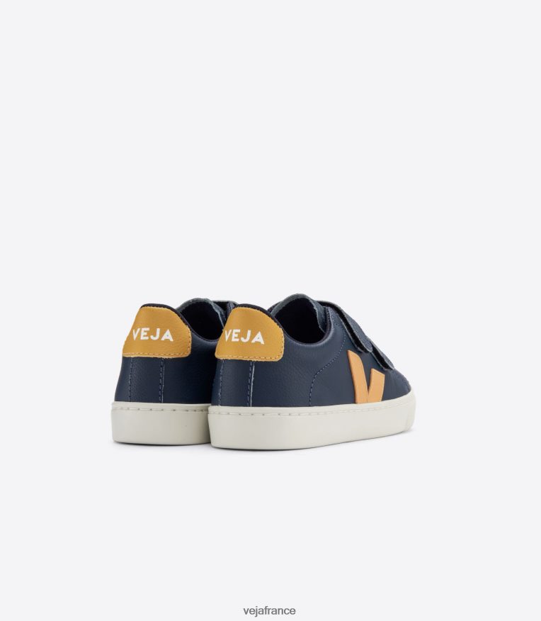 chaussures Veja esplar cuir sans chrome nautico moutarde enfants 0826JT339