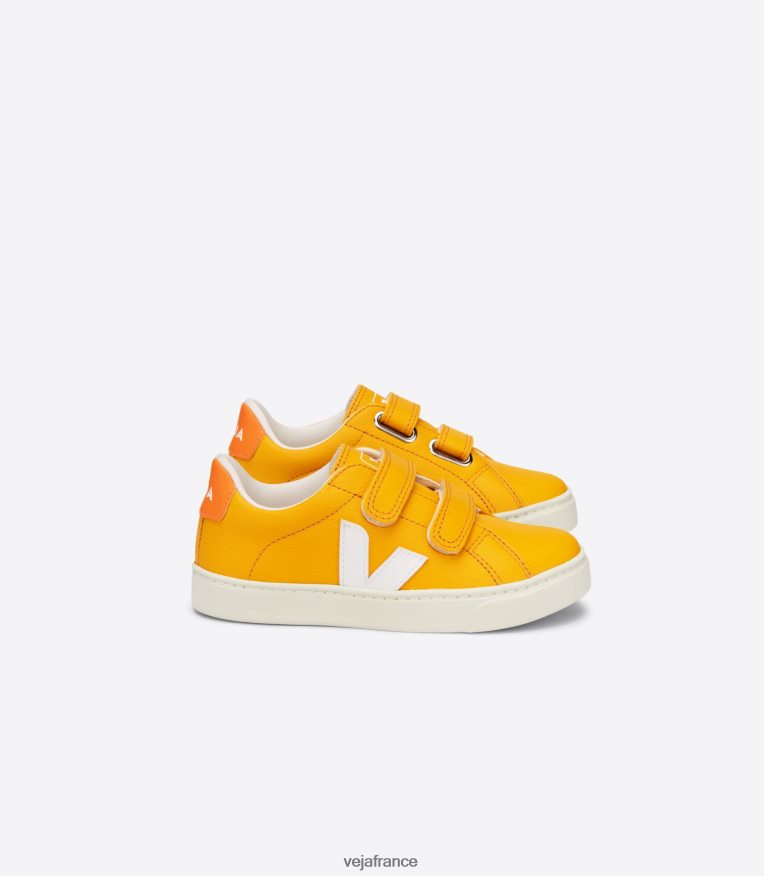 chaussures Veja esplar cuir sans chrome ouro blanc enfants 0826JT338