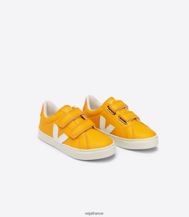 chaussures Veja esplar cuir sans chrome ouro blanc enfants 0826JT338