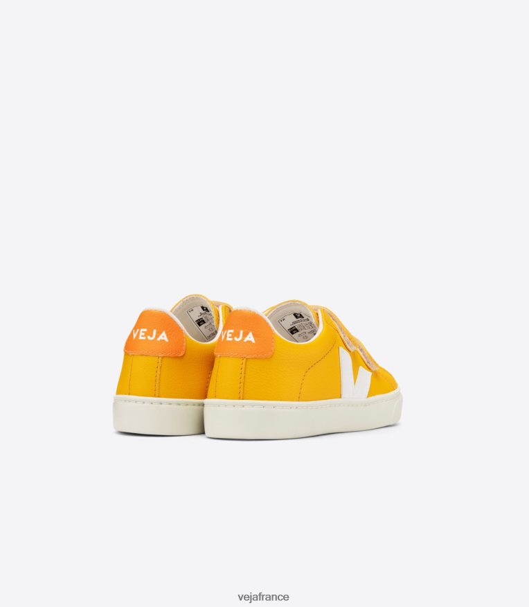 chaussures Veja esplar cuir sans chrome ouro blanc enfants 0826JT338