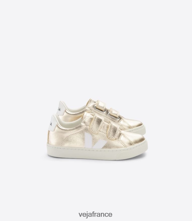 chaussures Veja esplar cuir sans chrome platine blanc enfants 0826JT327