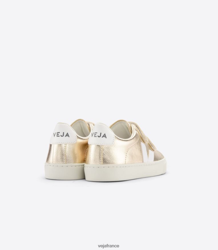 chaussures Veja esplar cuir sans chrome platine blanc enfants 0826JT327