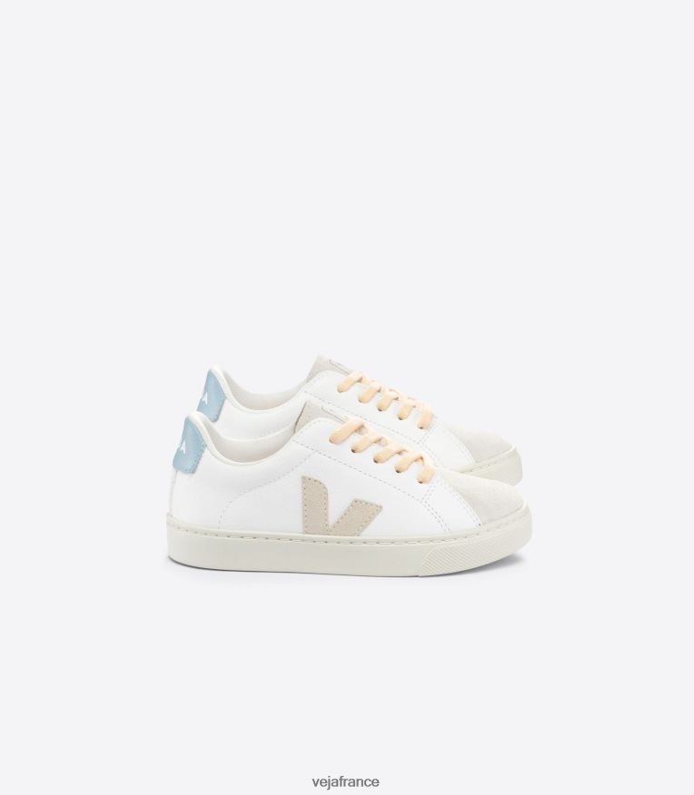 chaussures Veja lacets esplar cuir sans chrome acier sable blanc enfants 0826JT332