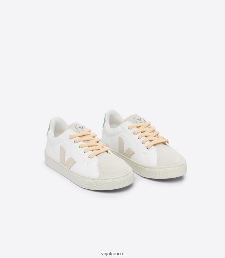 chaussures Veja lacets esplar cuir sans chrome acier sable blanc enfants 0826JT332