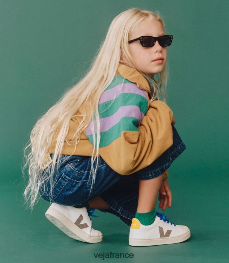 chaussures Veja lacets esplar cuir sans chrome blanc moonrock tonic enfants 0826JT331