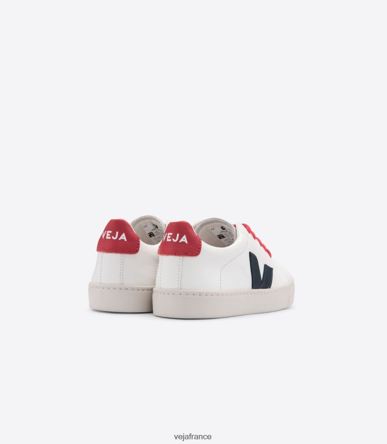 chaussures Veja lacets esplar cuir sans chrome blanc nautico pekin enfants 0826JT342