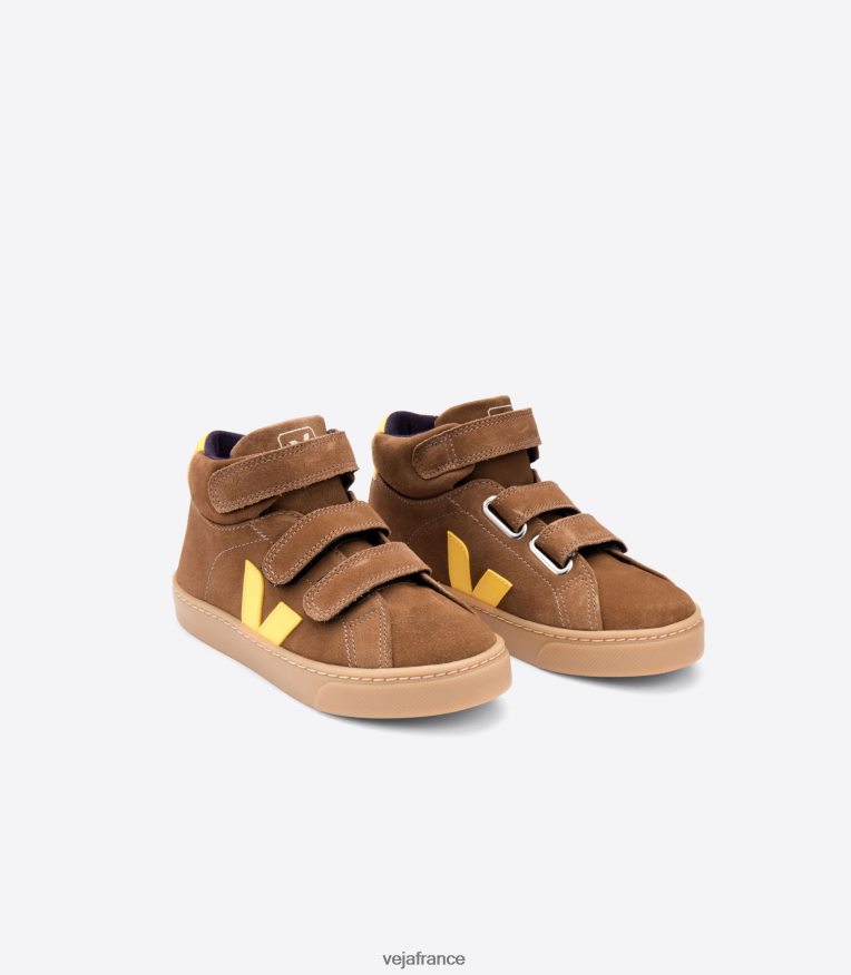 chaussures Veja Esplar mi daim marron tonique enfants 0826JT313