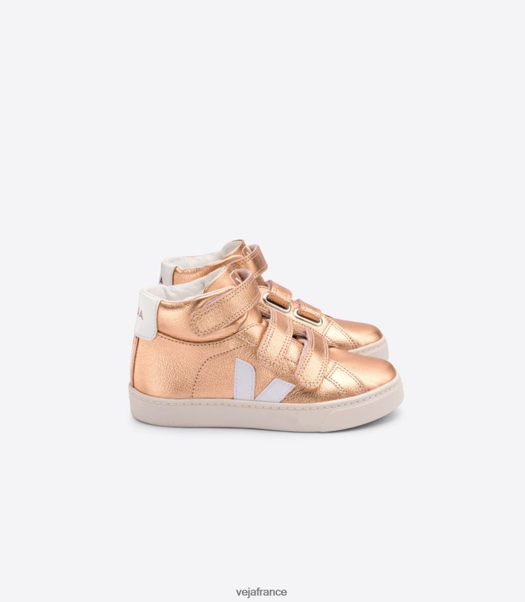 chaussures Veja esplar mi cuir sans chrome blanc vénus enfants 0826JT314