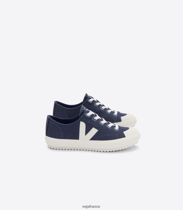 chaussures Veja flip lacets élastiques toile marine pierre enfants 0826JT392