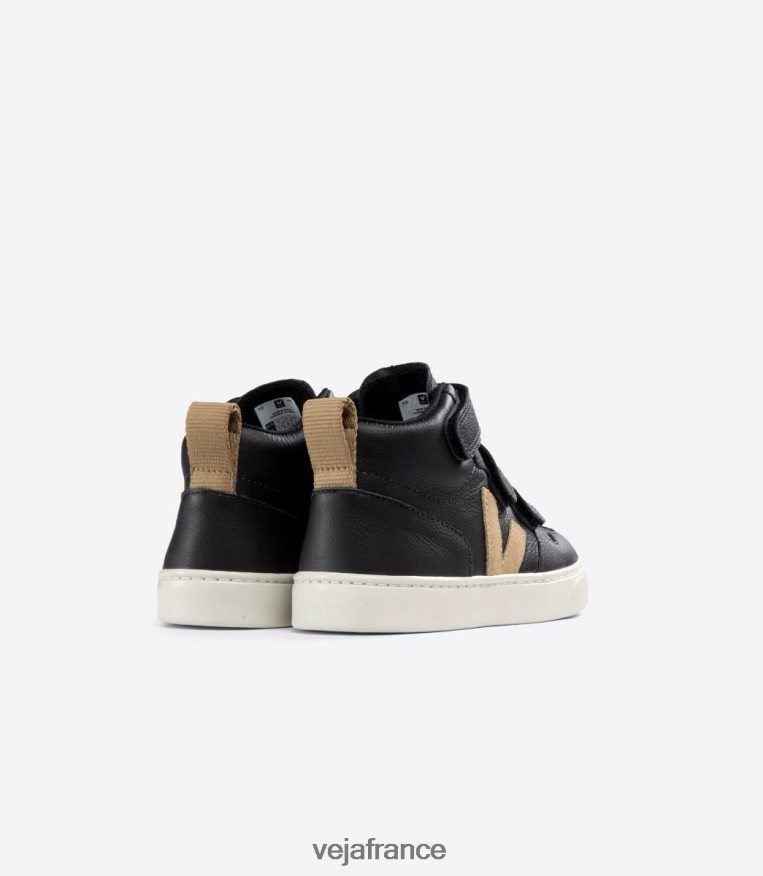 chaussures Veja v-10 mi cuir sans chrome noir dune enfants 0826JT348