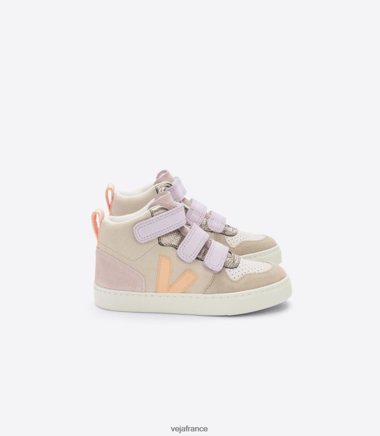 chaussures Veja v-10 mi daim multico amande pêche enfants 0826JT350