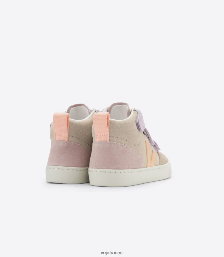 chaussures Veja v-10 mi daim multico amande pêche enfants 0826JT350
