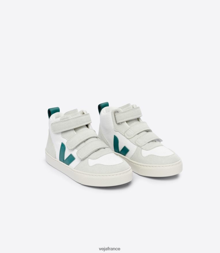 chaussures Veja v-10 mid b-mesh blanc bretagne enfants 0826JT344