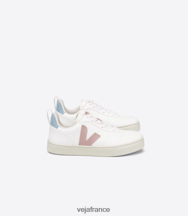chaussures Veja lacets v-10 cwl blanc bébé bleu enfants 0826JT370