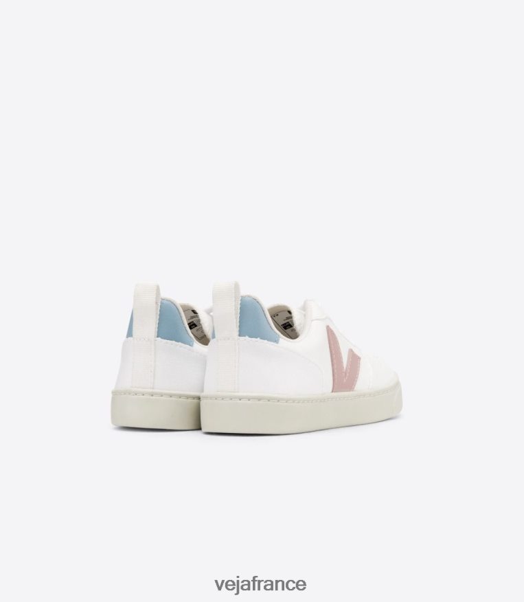 chaussures Veja lacets v-10 cwl blanc bébé bleu enfants 0826JT370