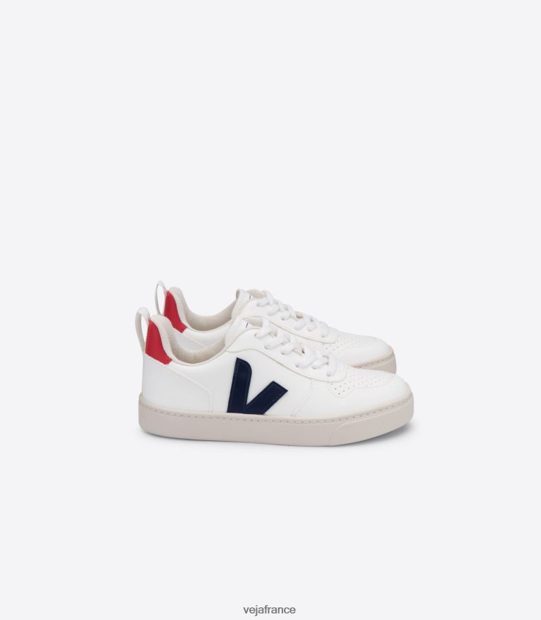 chaussures Veja lacets v-10 cwl blanc cobalt pekin enfants 0826JT365