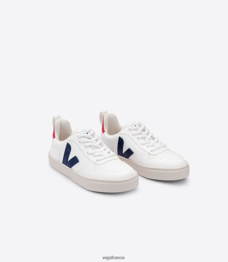 chaussures Veja lacets v-10 cwl blanc cobalt pekin enfants 0826JT365