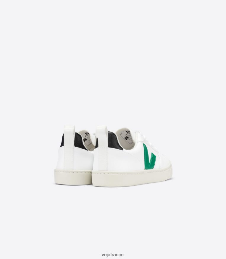 chaussures Veja lacets v-10 cwl blanc émeraude noir enfants 0826JT368