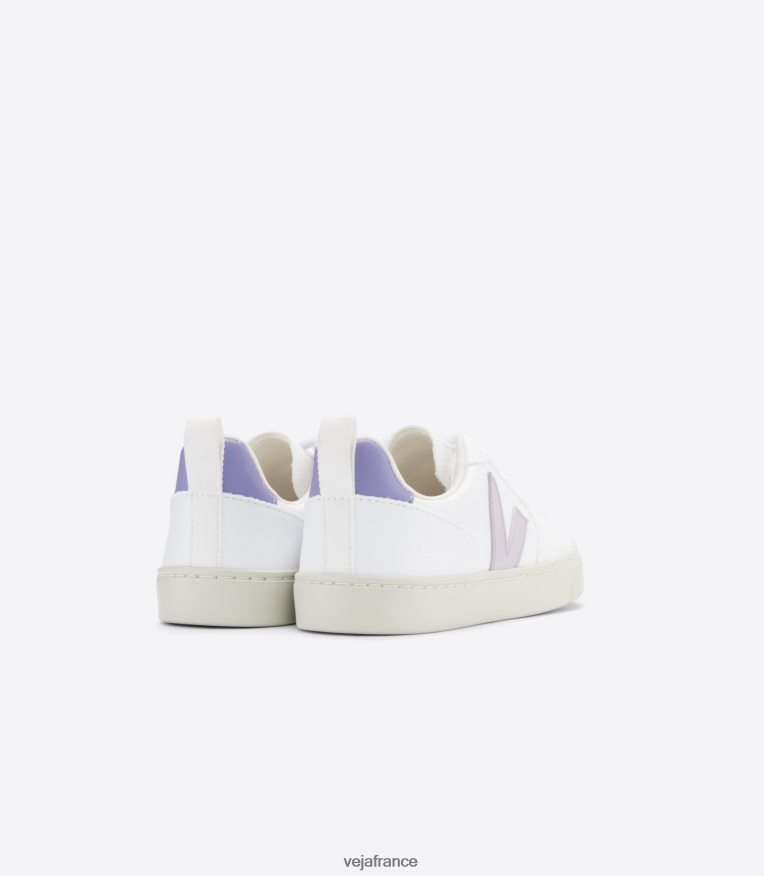 chaussures Veja lacets v-10 cwl blanc parme lavande enfants 0826JT369