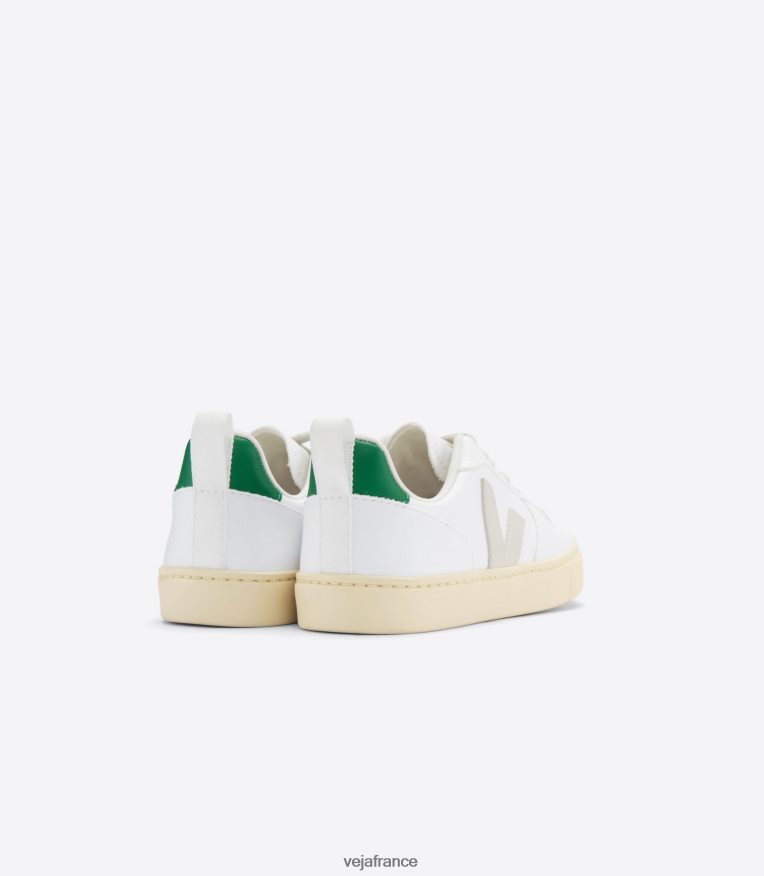 chaussures Veja lacets v-10 cwl blanc pierre émeraude enfants 0826JT366