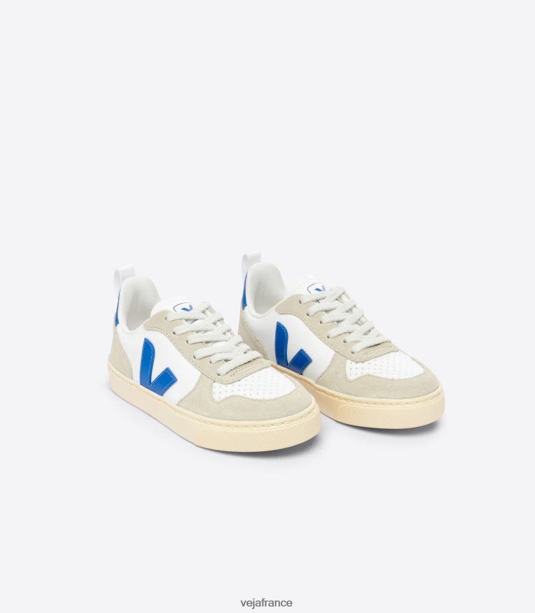 chaussures Veja v-10 cuir sans chrome blanc paros amande enfants 0826JT356