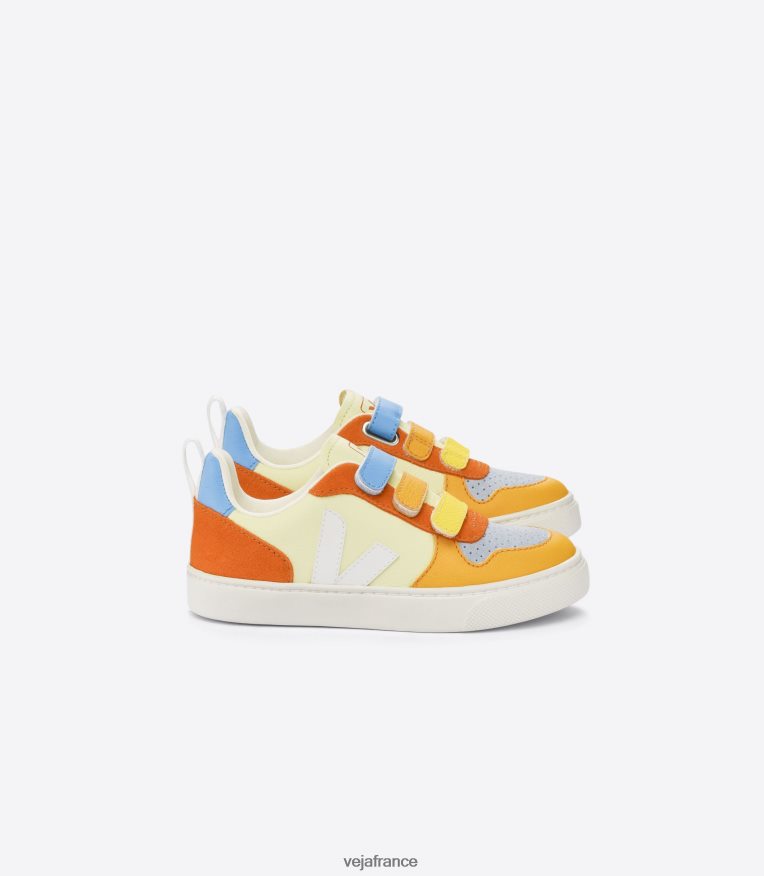 chaussures Veja v-10 cuir sans chrome multico sun enfants 0826JT353