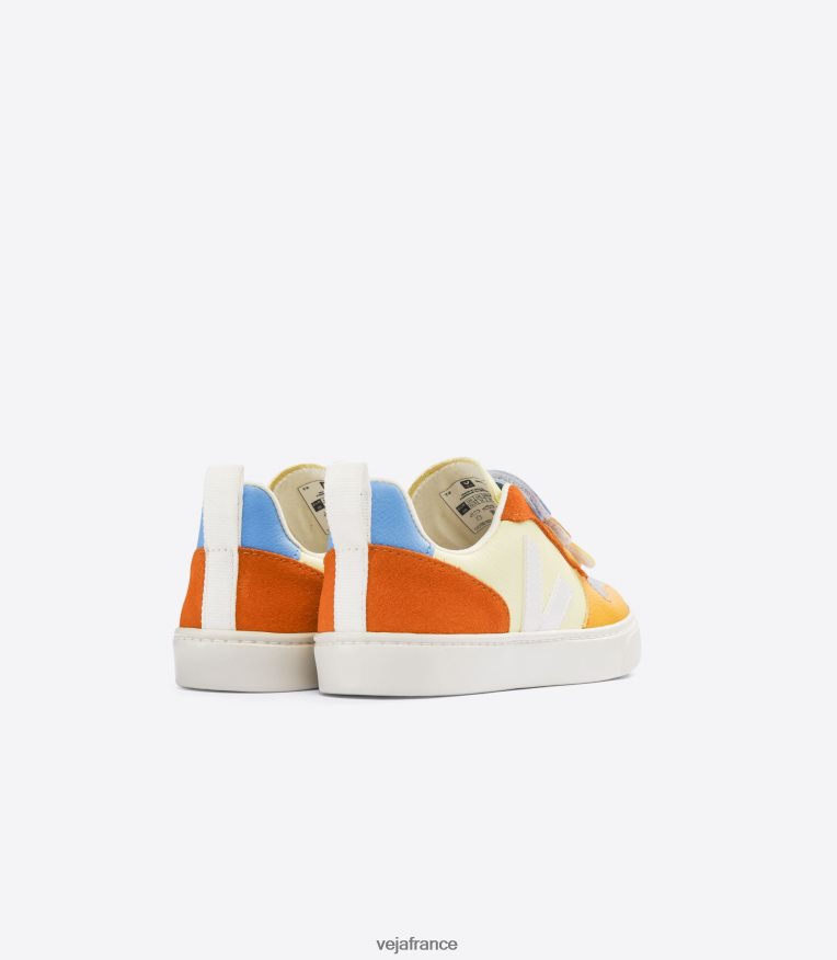 chaussures Veja v-10 cuir sans chrome multico sun enfants 0826JT353