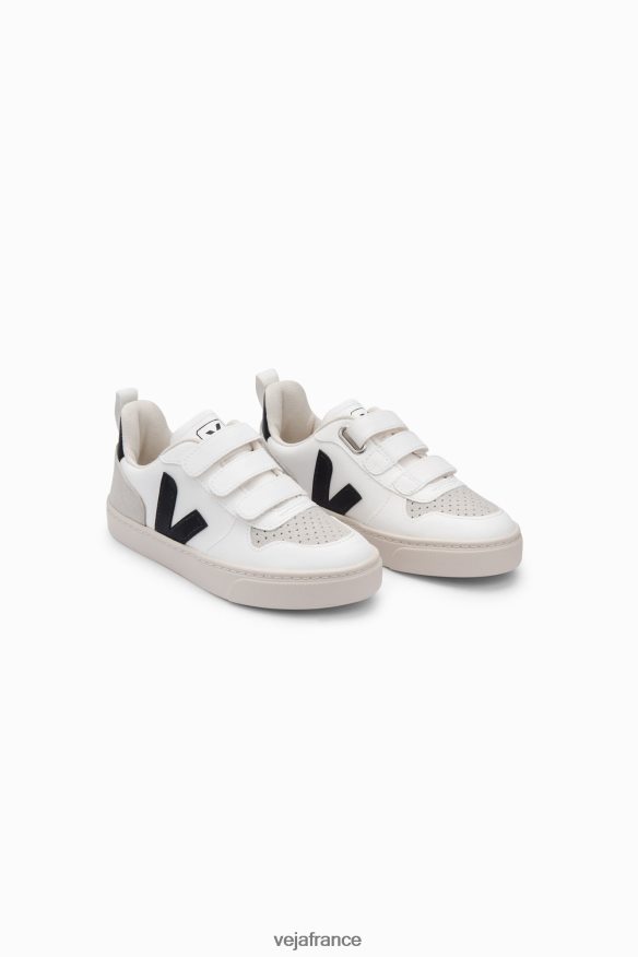 chaussures Veja v-10 cwl blanc noir enfants 0826JT361