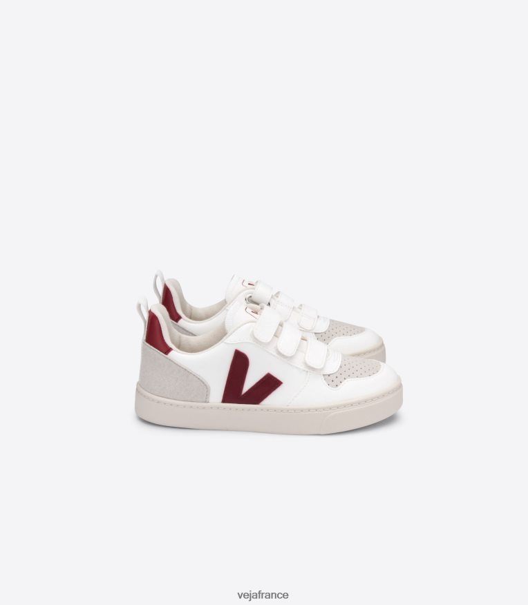 chaussures Veja v-10 cwl marsala blanc enfants 0826JT374